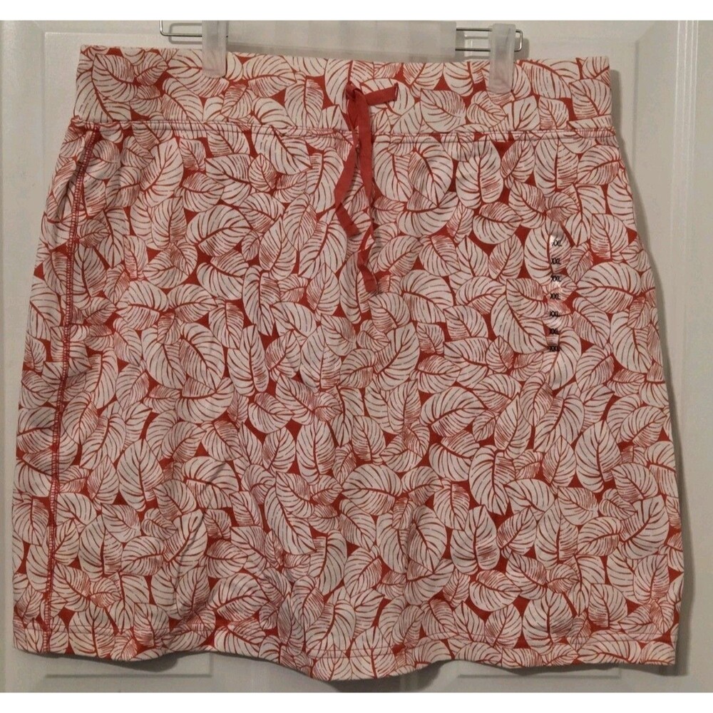 Anne Klein Sport Red and White leaf print skort - Size XXL